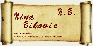 Nina Biković vizit kartica